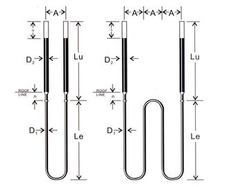 High Purity Mosi2 Heating Elements , 1700 °C / 1800 °C Moly Disilicide Heating Elements Rod